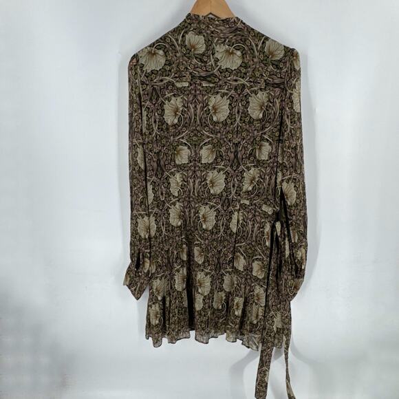 Morris & Co x PAIGE Victoria Dress Arts & Crafts Floral Print Boho Midi Size XL - Picture 3 of 7